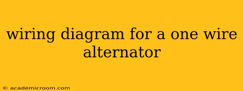 wiring diagram for a one wire alternator